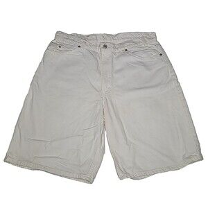 Levi's 560 Orange Tab Size 38 Shorts Vintage 90s Denim Jean USA Raw White Denim‎